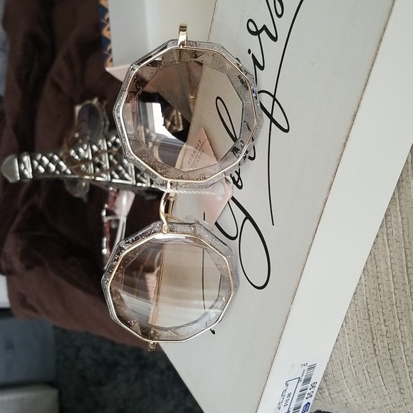 High quality SUNGLASSES cut Shining octagon Round Rhinestone Sunglasses … - Picture 1 of 4